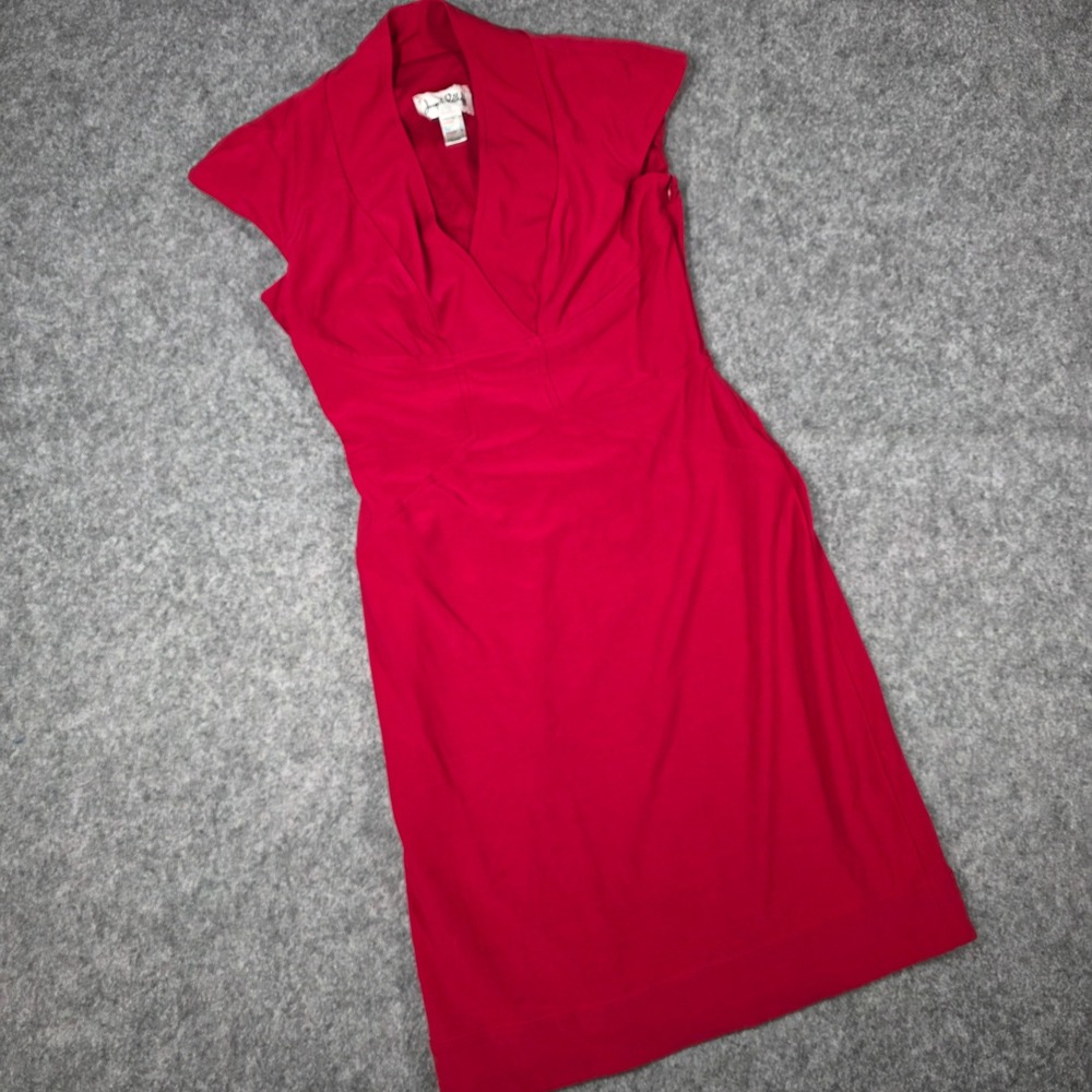 Joseph Ribkoff Sheath Dress Red Shawl Collar Knee Length Classic Cocktail Work 6